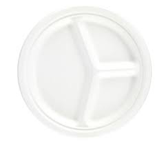 3 Compartment 10 Inch Plates – 50 Pack Disposable