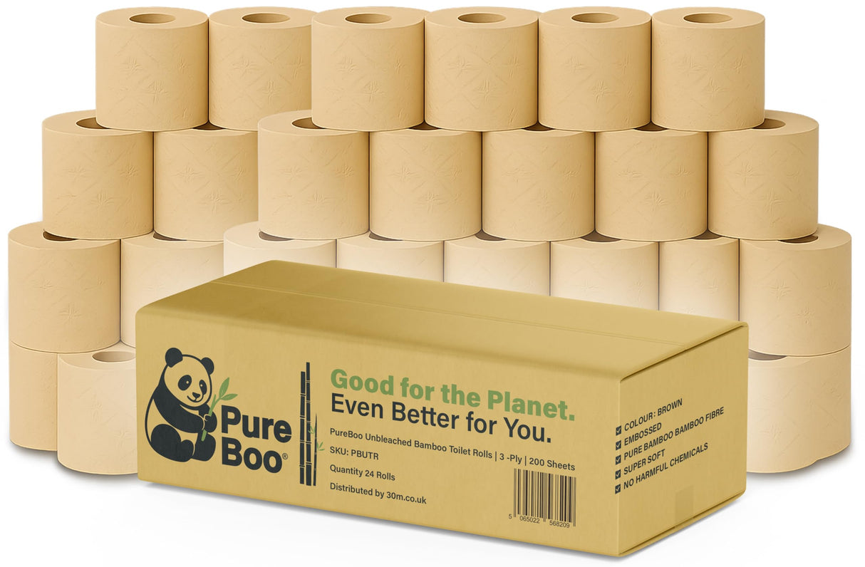 24 Pack Unbleached Bamboo Toilet Rolls – Eco Toilet Paper