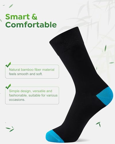 6 Pairs Bamboo Socks – Breathable, Comfortable Crew Socks