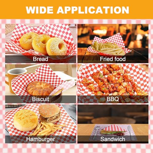 500 Greaseproof Paper Sandwich Wraps – Checkered Food Paper