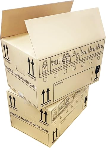 Corrugated Moving Boxes – 47×32×27 cm Strong Cardboard