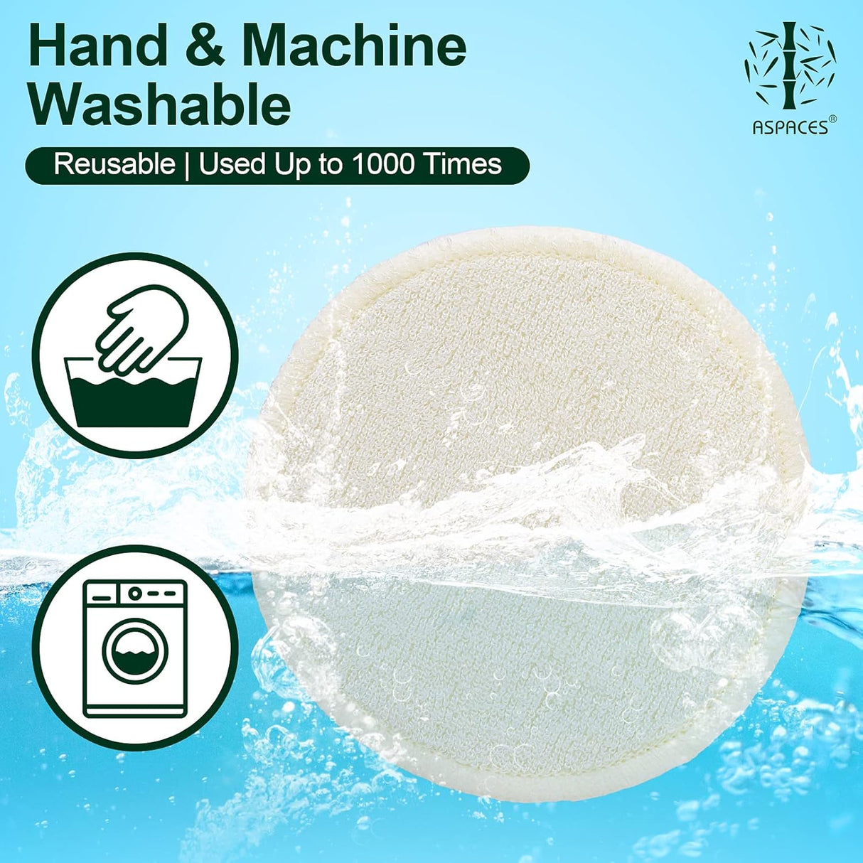 Organic Reusable Makeup Remover Pads 20 Pack – Washable & Eco