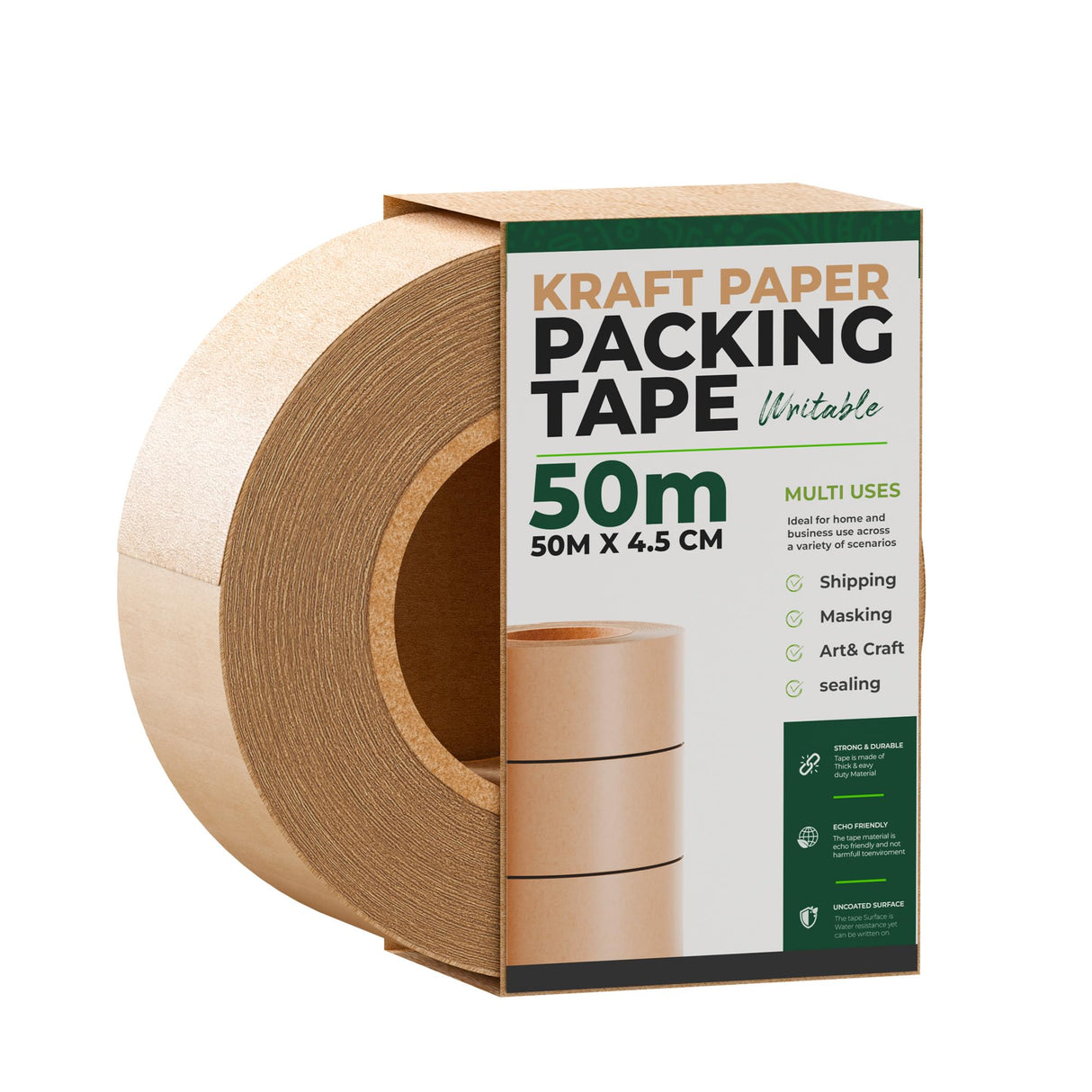 Kraft Paper Packing Tape 48mm×50 m – Recyclable & Eco Friendly