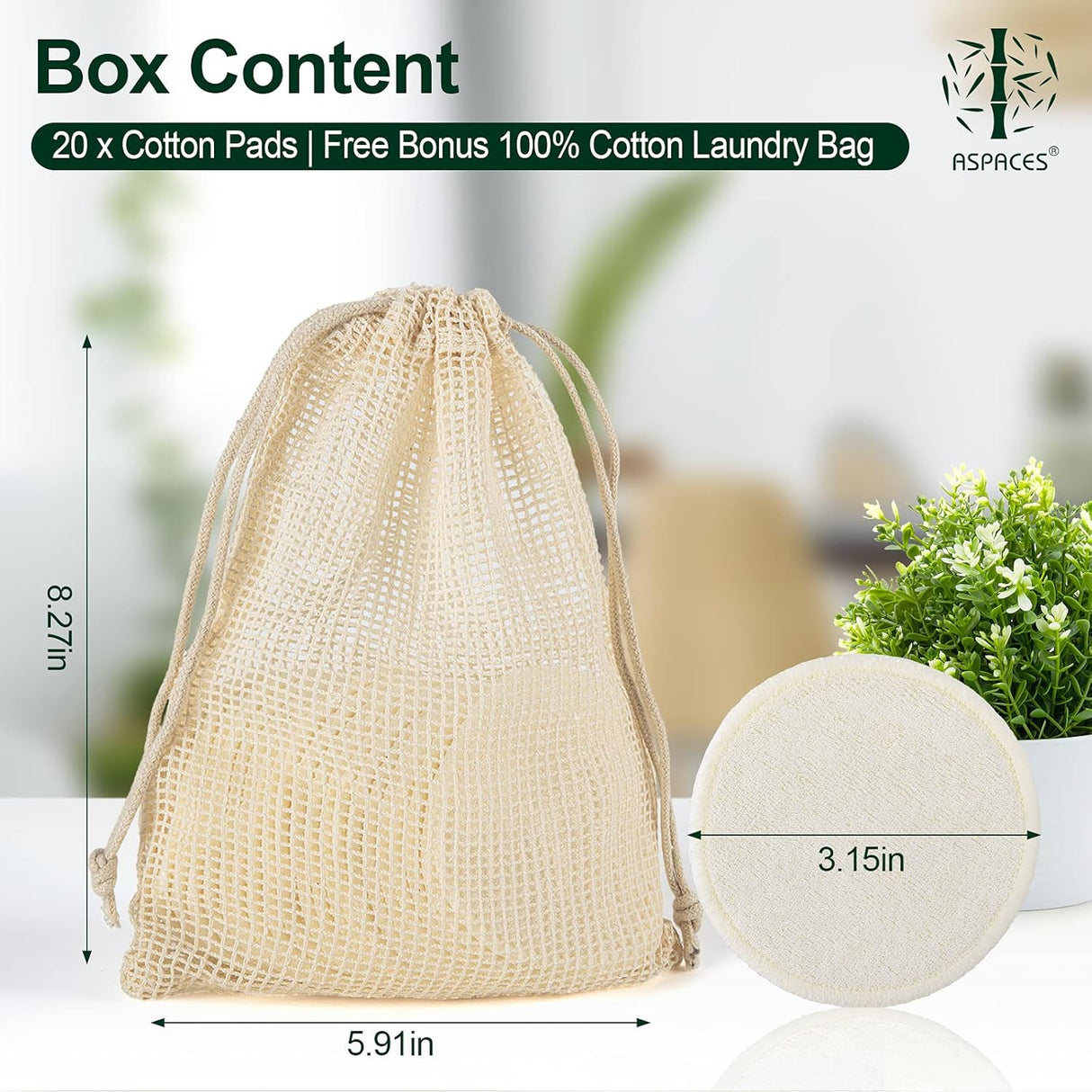 Organic Reusable Makeup Remover Pads 20 Pack – Washable & Eco