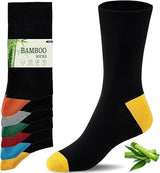 6 Pairs Bamboo Socks – Breathable, Comfortable Crew Socks