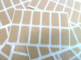 200 Kraft Paper Labels 25×12 mm – Light Brown Rectangle Stickers