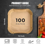 Disposable Air Fryer Liners 100 Pack – Greaseproof Paper
