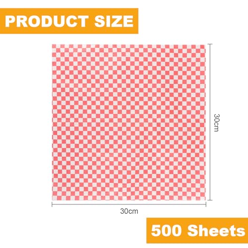 500 Greaseproof Paper Sandwich Wraps – Checkered Food Paper