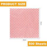 500 Greaseproof Paper Sandwich Wraps – Checkered Food Paper