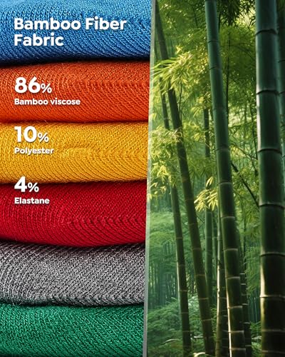 6 Pairs Bamboo Socks – Breathable, Comfortable Crew Socks