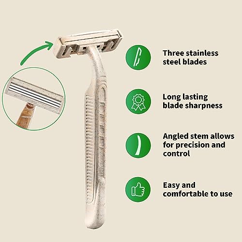 Biodegradable Disposable Razors 50pcs – Eco Shavers