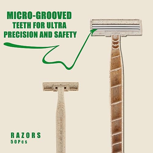 Biodegradable Disposable Razors 50pcs – Eco Shavers