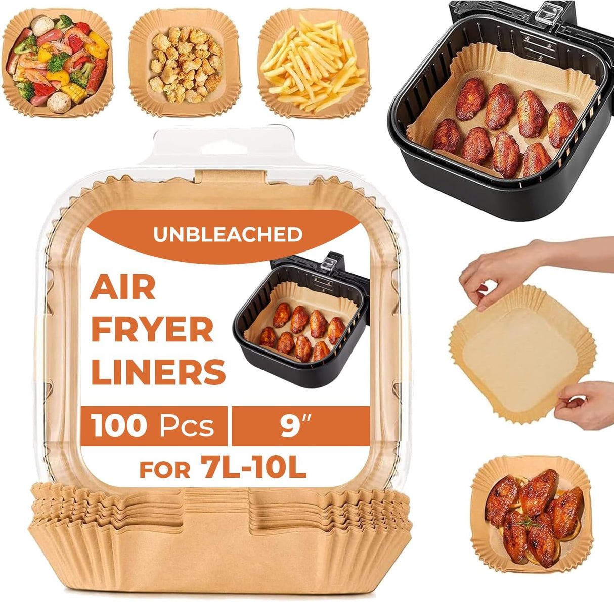 Disposable Air Fryer Liners 100 Pack – Greaseproof Paper